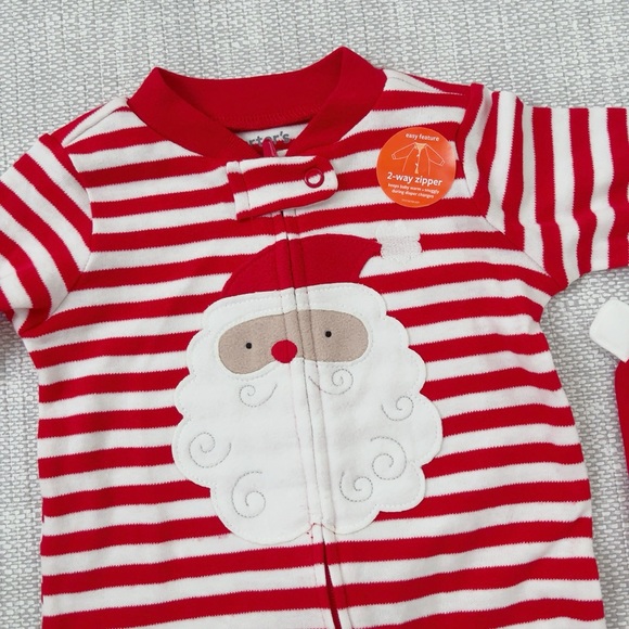 Carter’s just one you Santa striped baby sleep n’ play - Picture 2 of 6